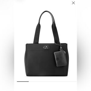 Nine West Pyper large laptop tote bag in black faux leathe